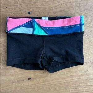 Ivivva Black Shorts with Pink, Blue, Aqua & Light Blue Waistband